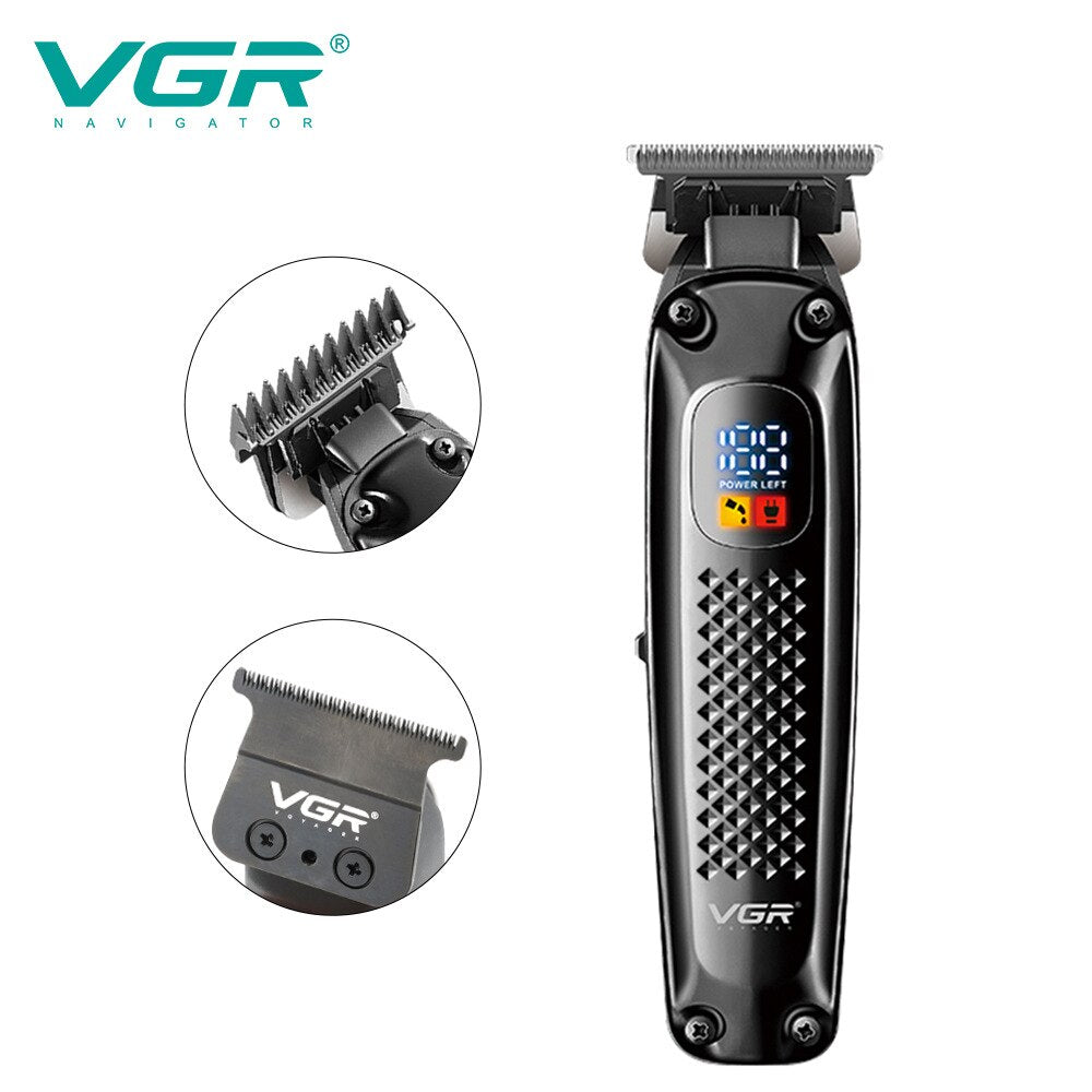 VGR V-972 Engraved Hair Trimmer LCD Digital Display - HAB - Hair And Beauty