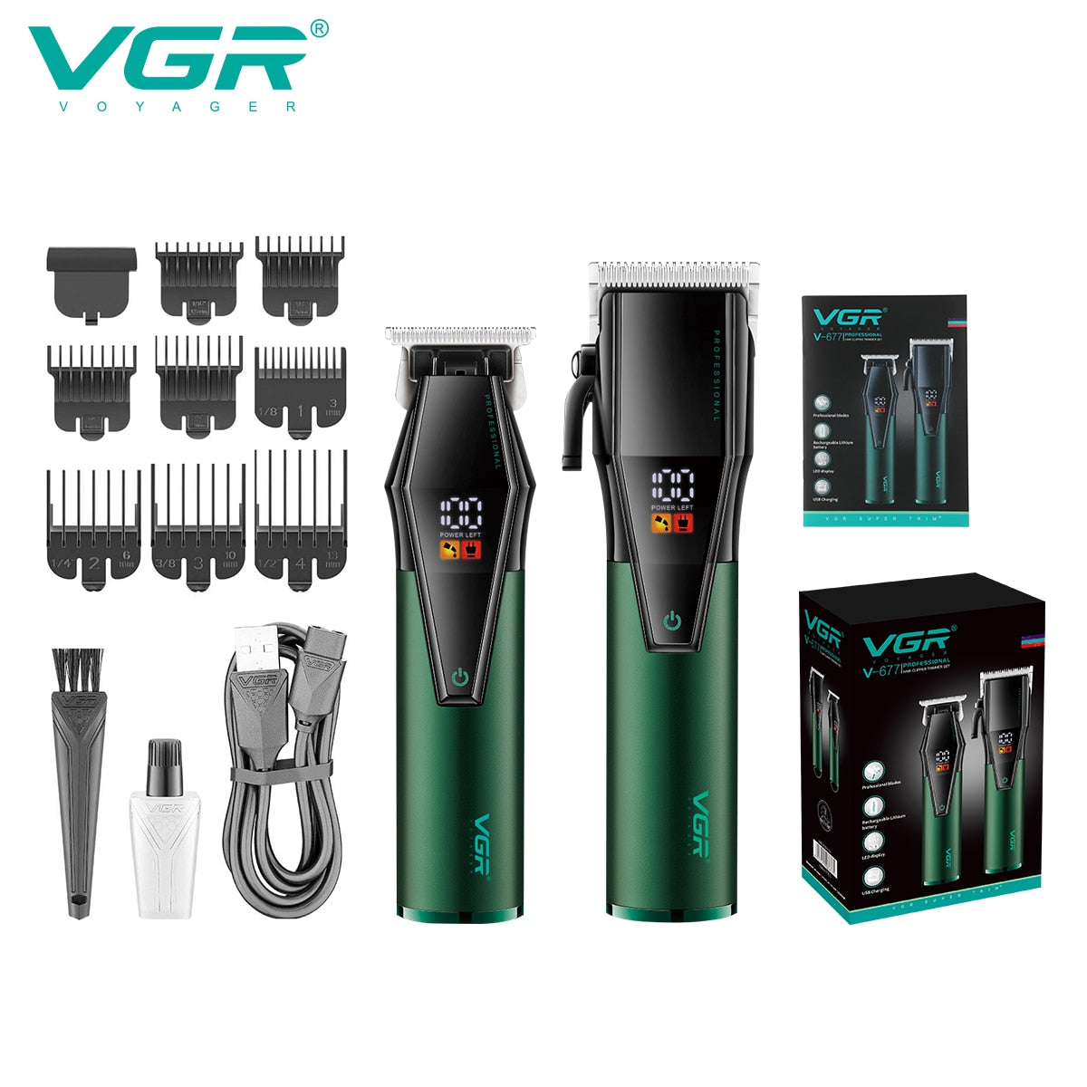 VGR V-677 Hair Trimmer Professional Clipper Set - HAB - Hair And Beauty