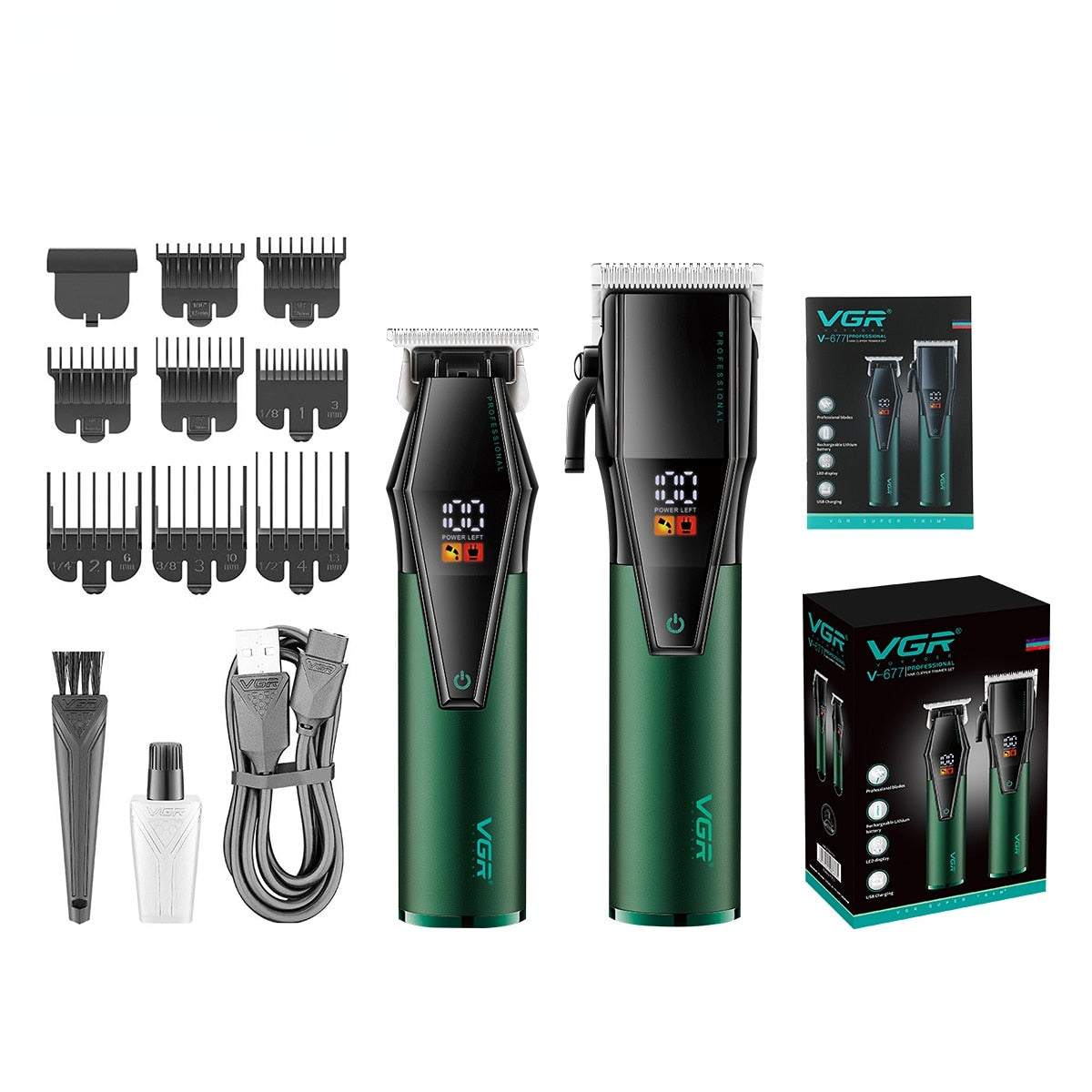 VGR V-677 Hair Trimmer Professional Clipper Set - HAB - Hair And Beauty