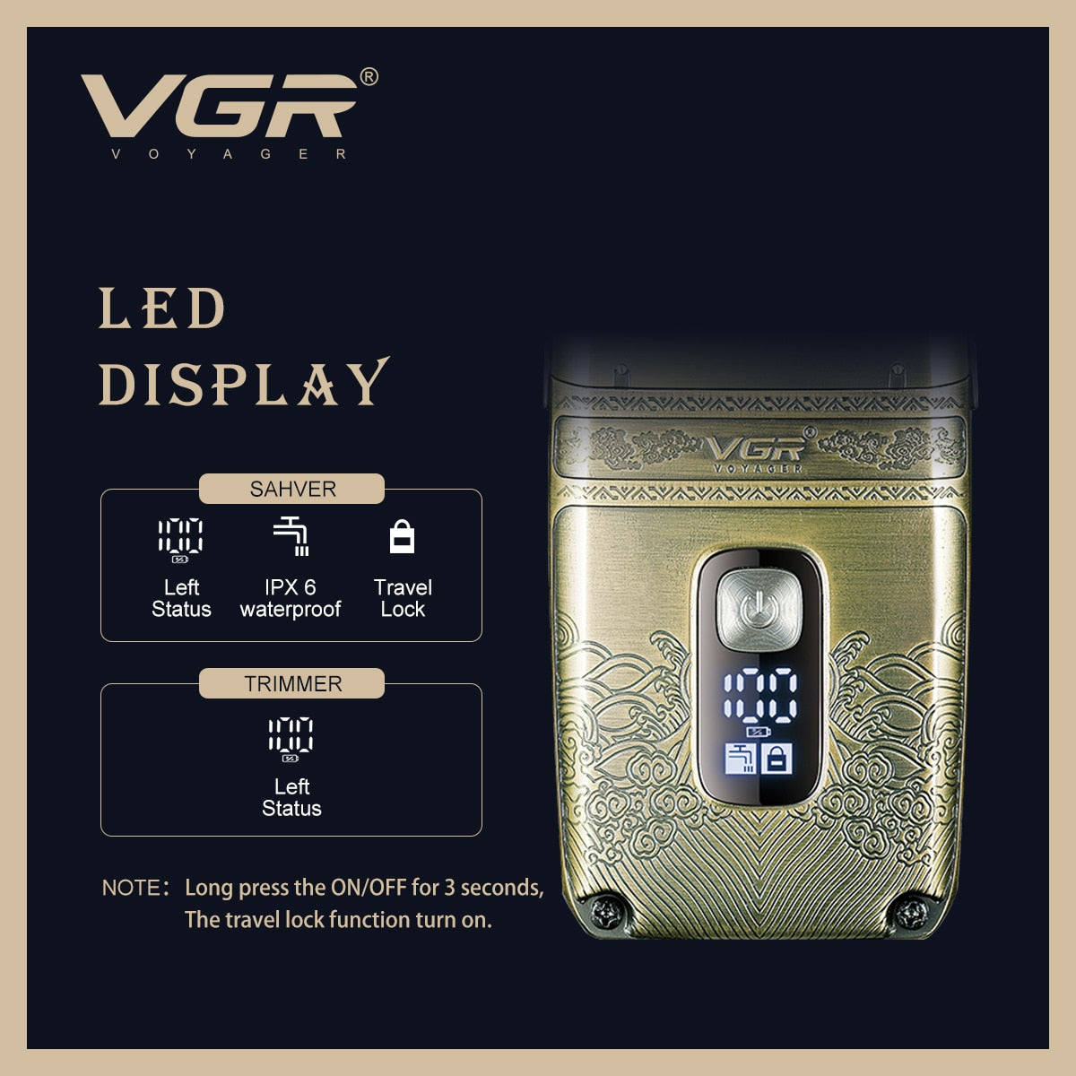 VGR V-649 Professional Hair Trimmer Shaver - HAB - Hair And Beauty