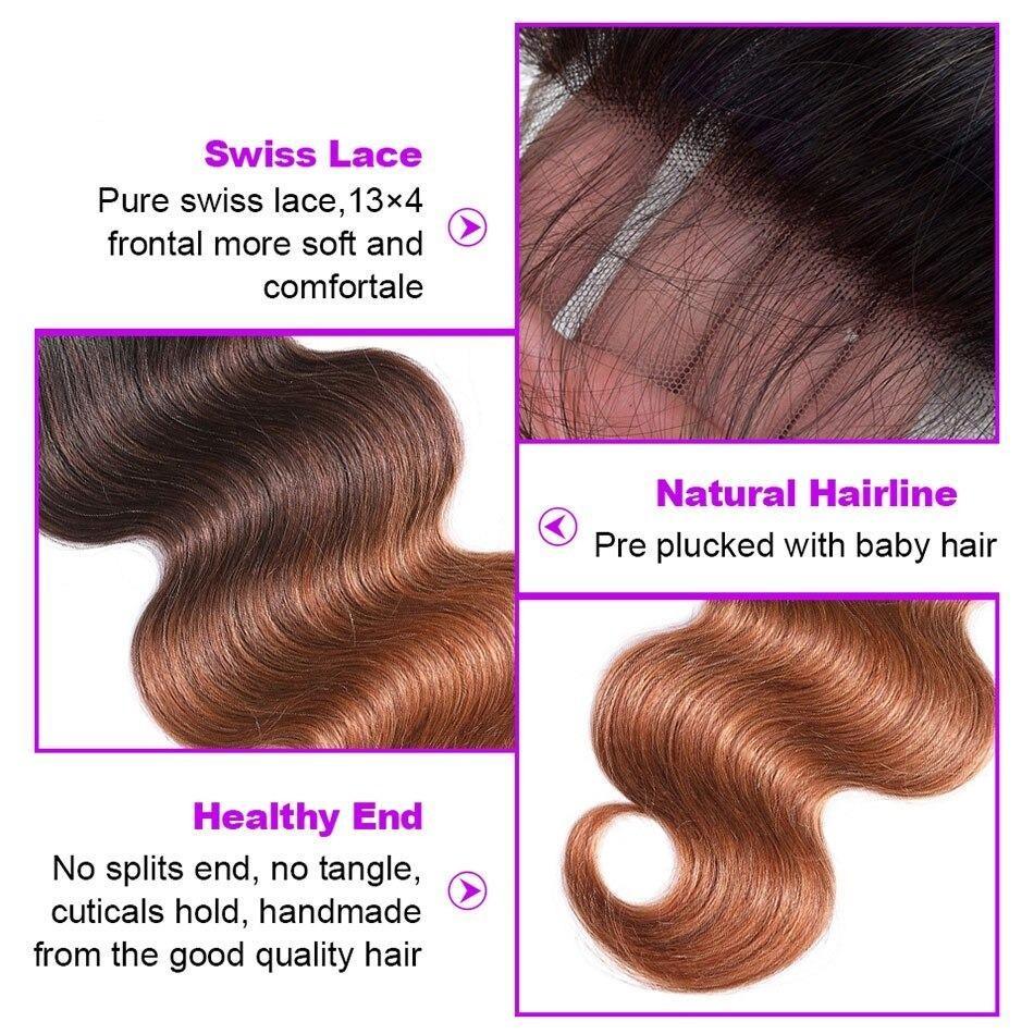 10A Grade 10A Grade Body Wave 1B/4/30 BUNDLES with CLOSURES & FRONTALS - HAB 