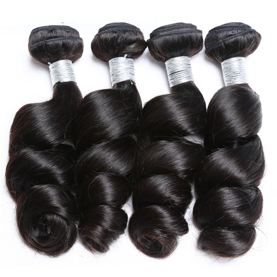 Loose Wave 10A Grade 3/4 bundles with 13x4 Frontal - HAB 