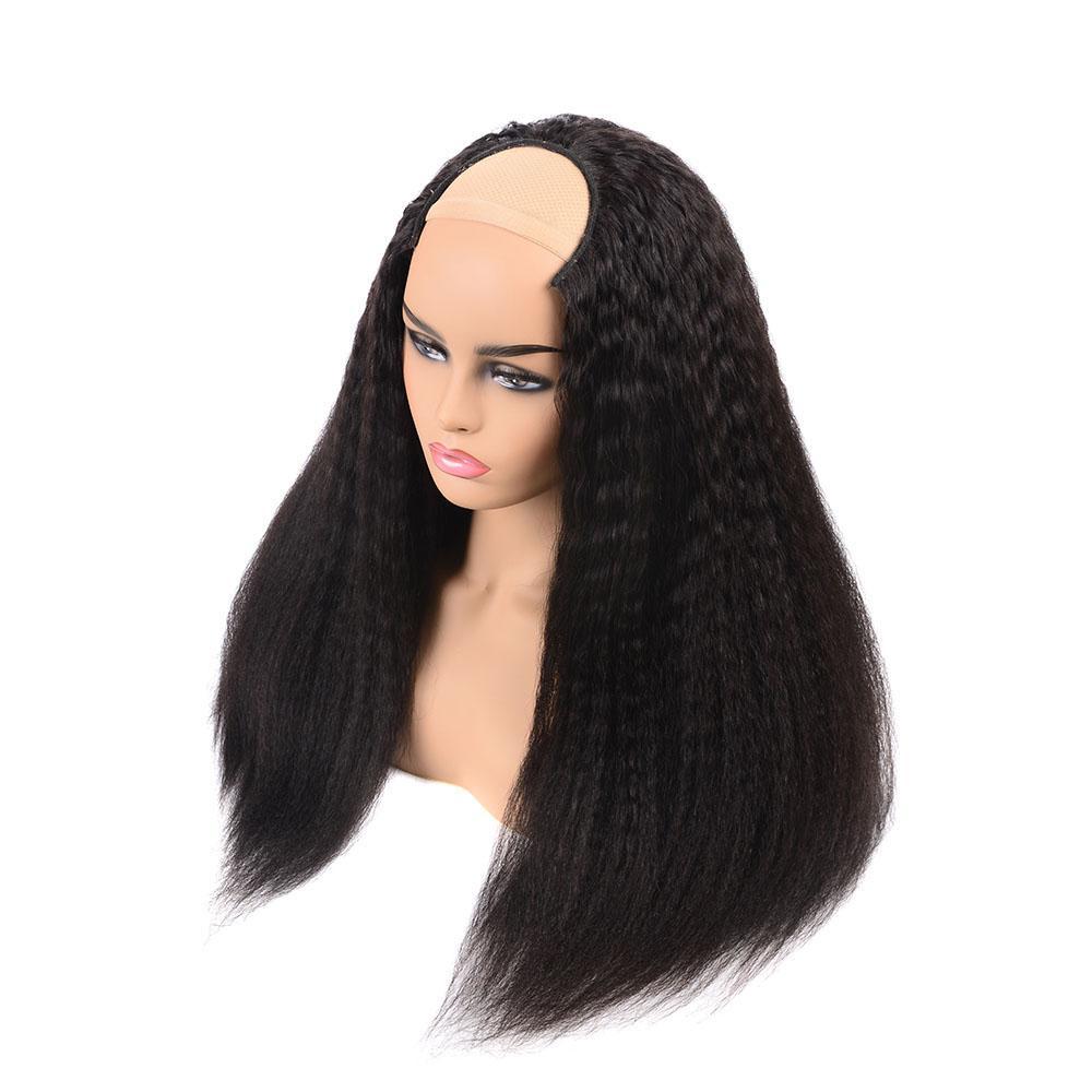 Kinky Straight U part Human Hair Wigs - HAB 