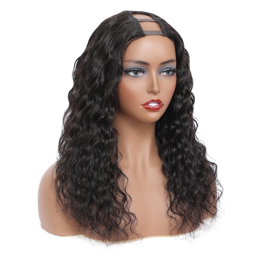 Water Wave U part Human Hair Wigs - HAB 