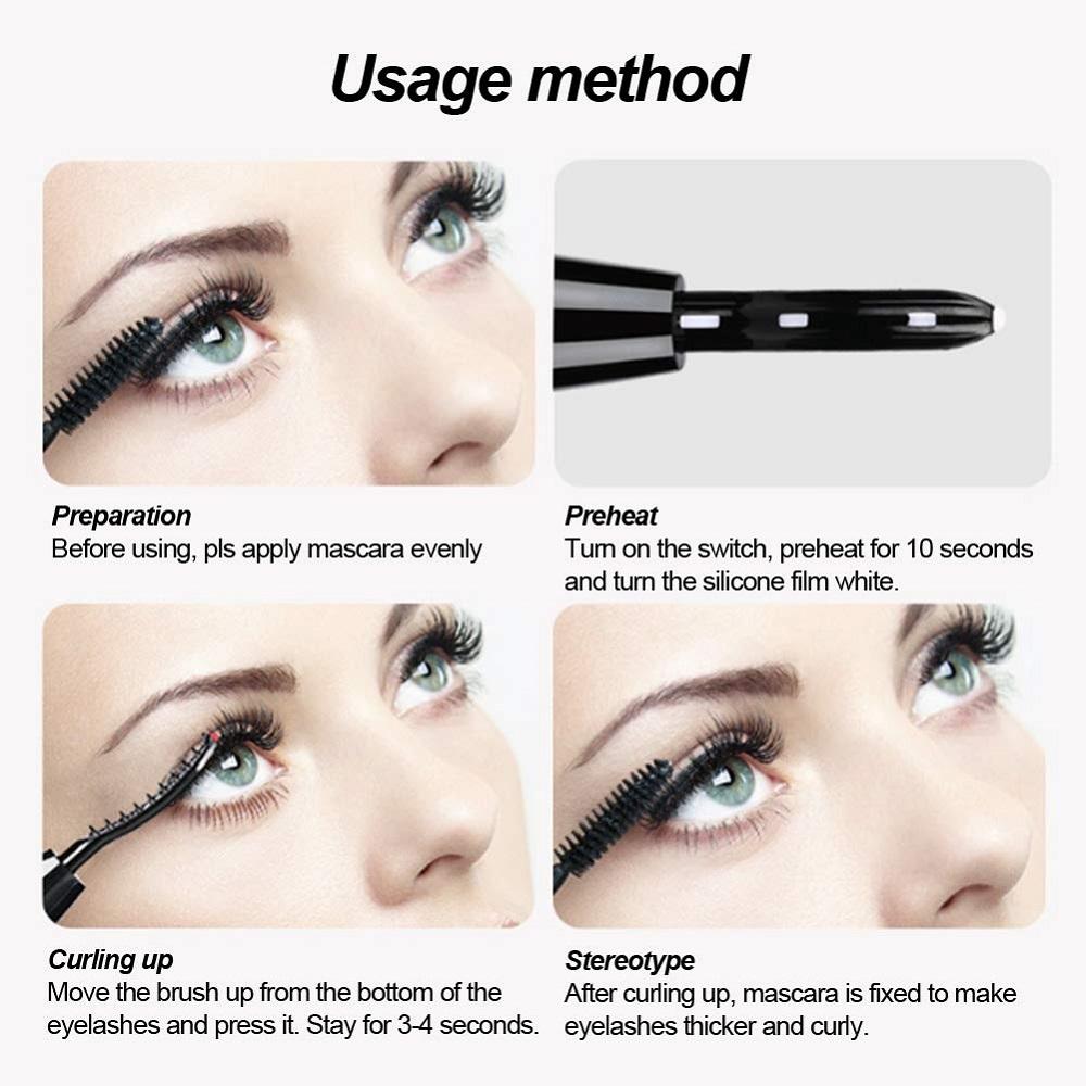 Mini Electric Heated Eyelash Curler Makeup Eye Lasting Beauty Tool - HAB 