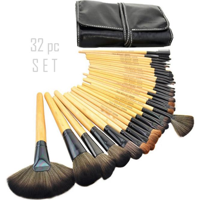 Sculptor 32 Piece High Quality Wooden Makeup Brush Set - HAB 