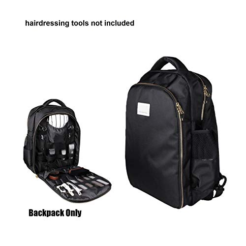 dailymall Portable Barber Travel Backpack Hairdressing Tools Waterproof Bag Organizer - Black, 48 x 35 x 20cm - HAB 