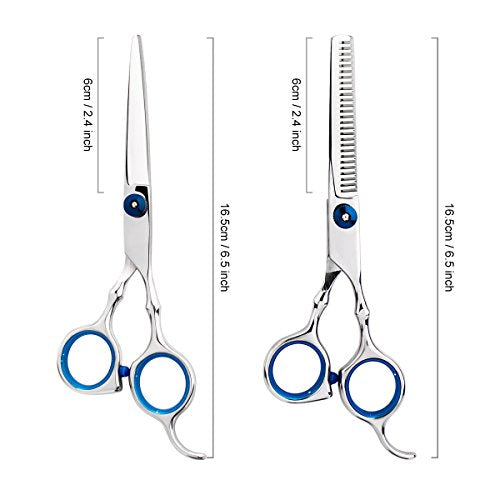 Hair Cutting Scissors Professional Home Haircutting Barber Salon Thinning Shears Kit 6CR 660C stainless steel with Comb and Case for Men/Women - HAB 