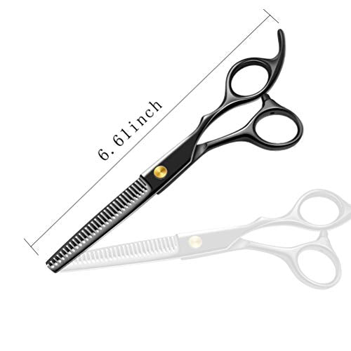 Elegital Hair Thinning Scissors, 6.7 Inch Professional Hair Cutting Scissors Texturizing Teeth Shears Salon Razor Edge Scissors, Stainless Steel Barber Haircut Scissors for Men Women Kids - HAB 