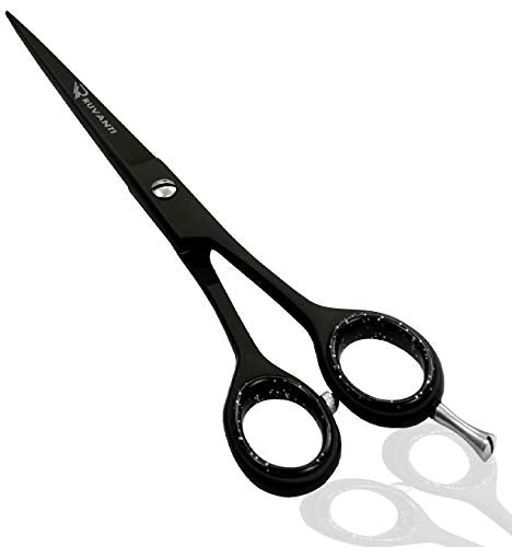 Ruvanti Professional Hair Cutting Scissors - Sharp Blades Hair Shears/Barber Scissors/Mustache Scissors - J2 Stainless Steel Hair Scissors - 6.5"- Haircut/Hairdresser Scissors for Kids, Men and Women. - HAB 