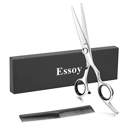 ESSOY Professional Hair Cutting Scissors/Shears (6.5-Inches), 4CR Stainless Steel Haircut Scissor with Fine Adjustment Screw for Home Salon,Barber Hairdressing Scissor for Women Men Kids - HAB 