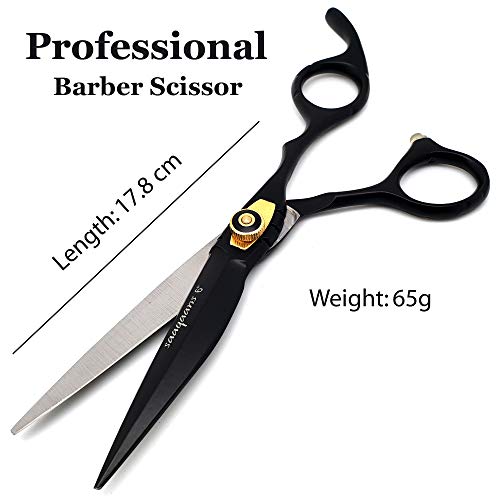 Saaqaans MSS-04 Stylish Haircut Scissors Set - Hair Cutting Scissor for Barber/Hairdresser/Hair Salon + Texture/Thinning Hairdressing Shear for Beautician + Straight Edge Razor + 10 Blades with Case - HAB 