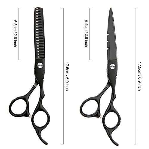 Hair Cutting Scissors Professional Home Haircutting Barber Salon Thinning Shears Kit 6CR 660C stainless steel with Comb and Case for Men/Women - HAB 