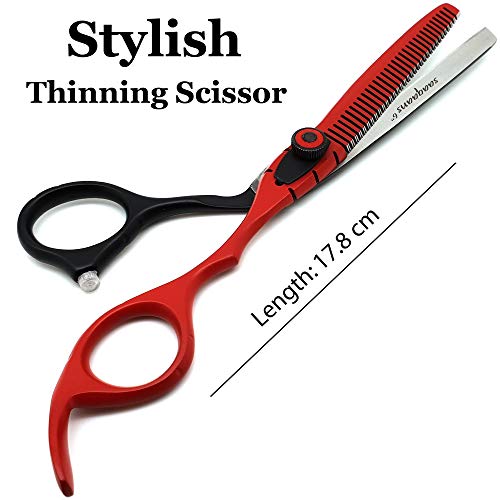 Saaqaans MSS-04 Stylish Haircut Scissors Set - Hair Cutting Scissor for Barber/Hairdresser/Hair Salon + Texture/Thinning Hairdressing Shear for Beautician + Straight Edge Razor + 10 Blades with Case - HAB 