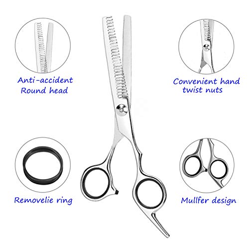 ESSOY Professional Hair Cutting Scissors/Shears (6.5-Inches), 4CR Stainless Steel Haircut Scissor with Fine Adjustment Screw for Home Salon,Barber Hairdressing Scissor for Women Men Kids - HAB 