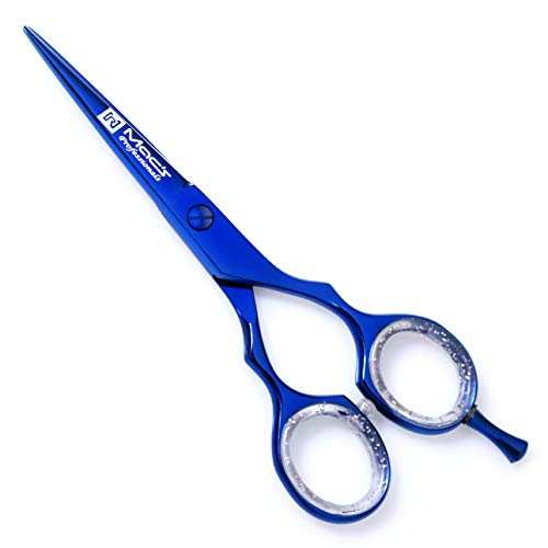 BARBER Hair Cutting Razors Edge Hair Cutting Shears/Scissors Professional - 5.5" Blue Titanium - New Style - For Styling Cut - Macs-2038 - HAB 