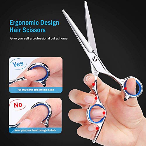 Chiulan 6" Hair Shears Set Hairdressing Haircut Kits of 6 Salon Shear Hair Professional Sharp Hair Cutting Thinning Scissors Set Kit for Barber Stylist - HAB 