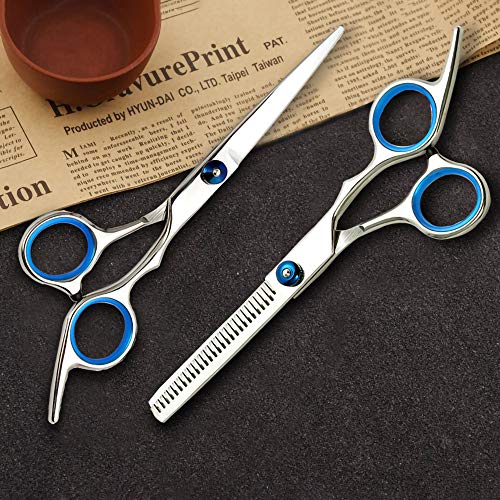 Professional Hair Cutting Scissors Set 10Pcs, Haircut Scissors Thinning Shears Multi-Use Haircut Kit, Hairdressing Scissors Stainless Steel with Comb and Case for Barber Salon Home - HAB 