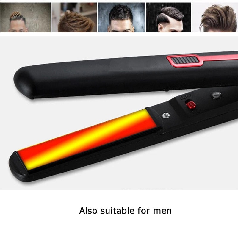 New Professional 2 in 1 Portable Hair Curler Hair Straightener Mini Flat Iron - HAB - Hair And Beauty