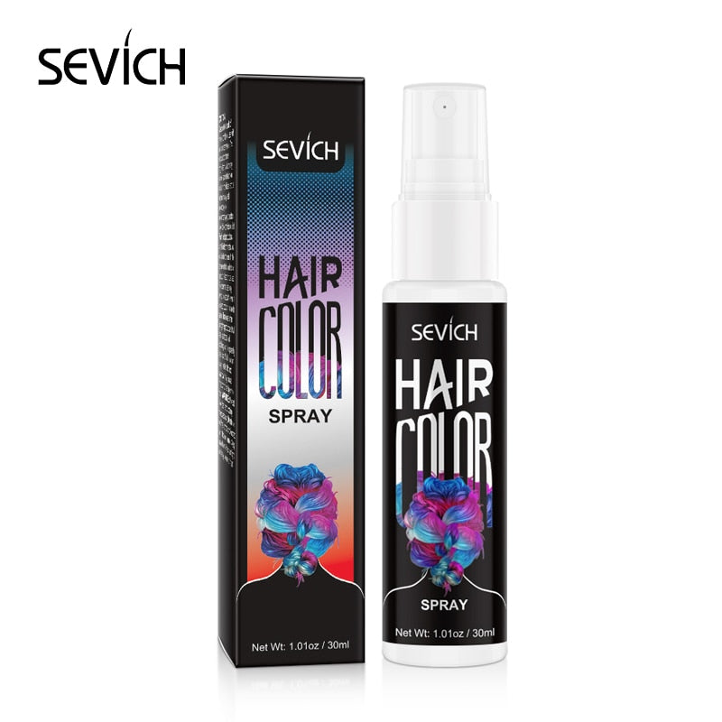 Sevich 8 Colors 30ml Hair Dye Spray Disposable Hair Quick Spray Waterproof Hair Dye Blue/Red Fashion Instant Hair Color Products - HAB - Hair And Beauty