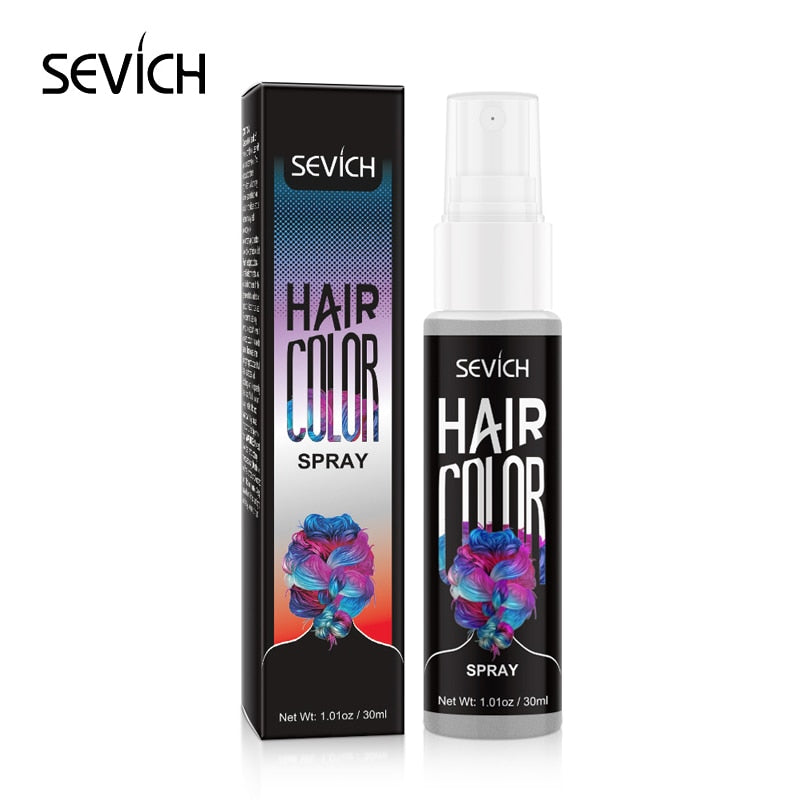 Sevich 8 Colors 30ml Hair Dye Spray Disposable Hair Quick Spray Waterproof Hair Dye Blue/Red Fashion Instant Hair Color Products - HAB - Hair And Beauty