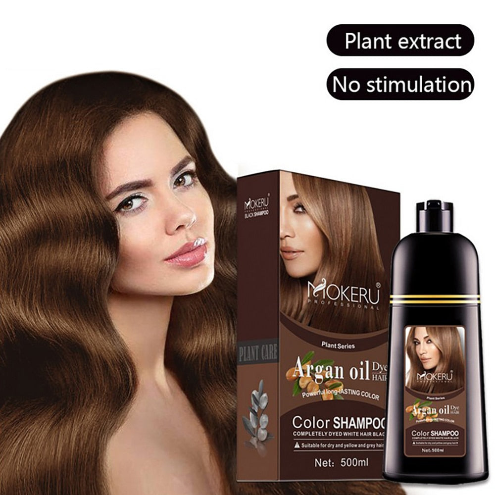 MOKERU Plant Extract Color Shampoo Argan Oil Hair Dye - HAB - Hair And Beauty