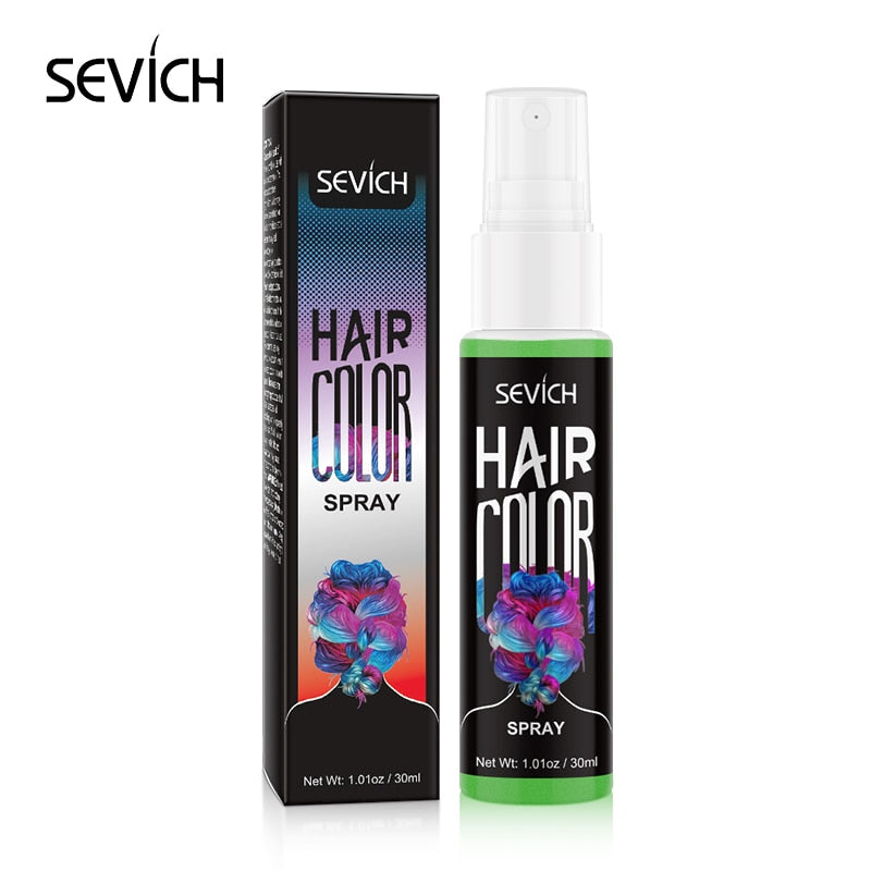 Sevich 8 Colors 30ml Hair Dye Spray Disposable Hair Quick Spray Waterproof Hair Dye Blue/Red Fashion Instant Hair Color Products - HAB - Hair And Beauty