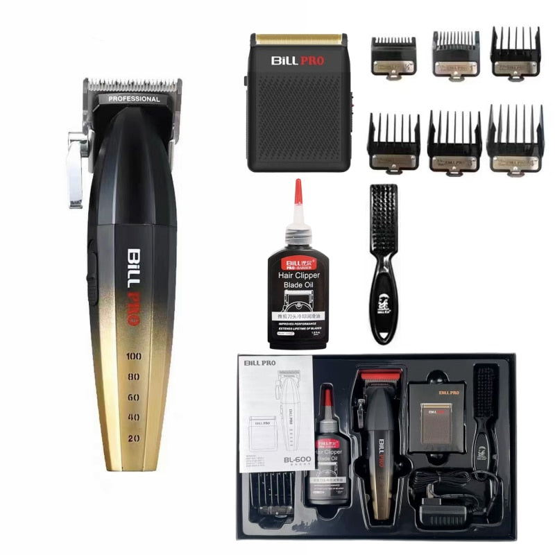 BILL PRO BL600 hair clipper. Professional men&#39;s hair clipper, men&#39;s beard trimmer, high-end beauty salon modeling tool set. - HAB - Hair And Beauty