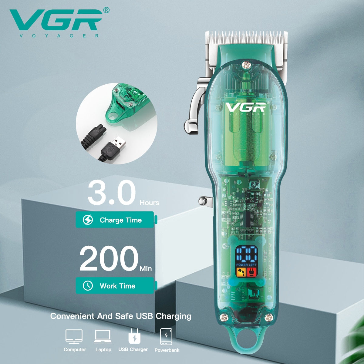 VGR V-660 Professional Hair Trimmer For Barber Clipper - HAB - Hair And Beauty