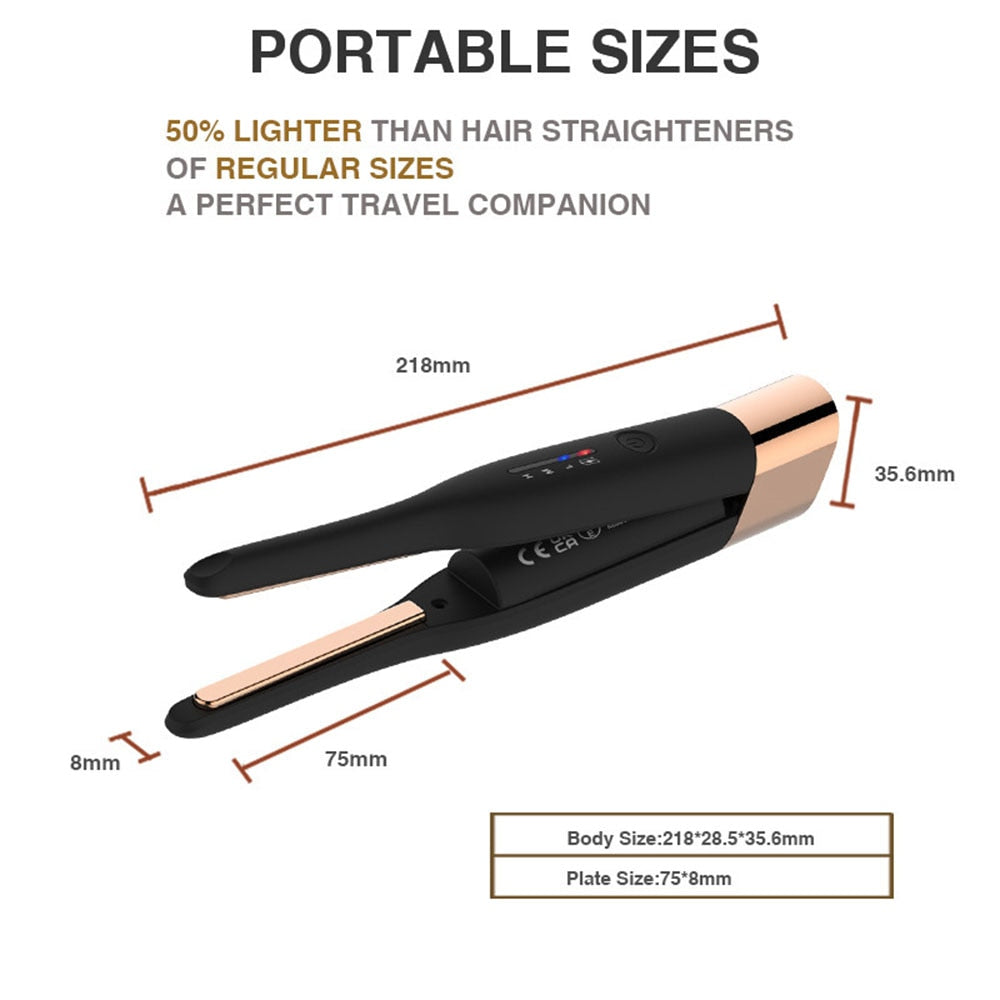 Wireless Flat Iron Floating Plate USB 5000mAh Mini 2 IN 1 Hair Straightener - HAB - Hair And Beauty