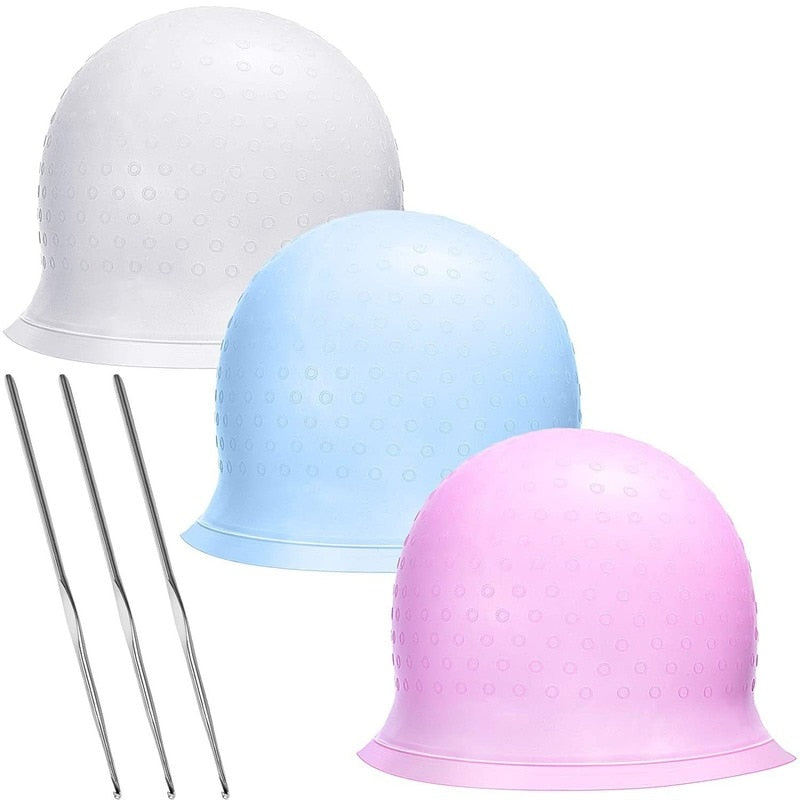 Reusable Silicone Coloring Highlighting Dye Cap Safety Breathable Hook - HAB - Hair And Beauty