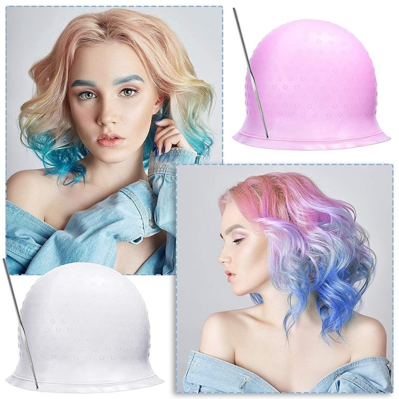 Reusable Silicone Coloring Highlighting Dye Cap Safety Breathable Hook - HAB - Hair And Beauty