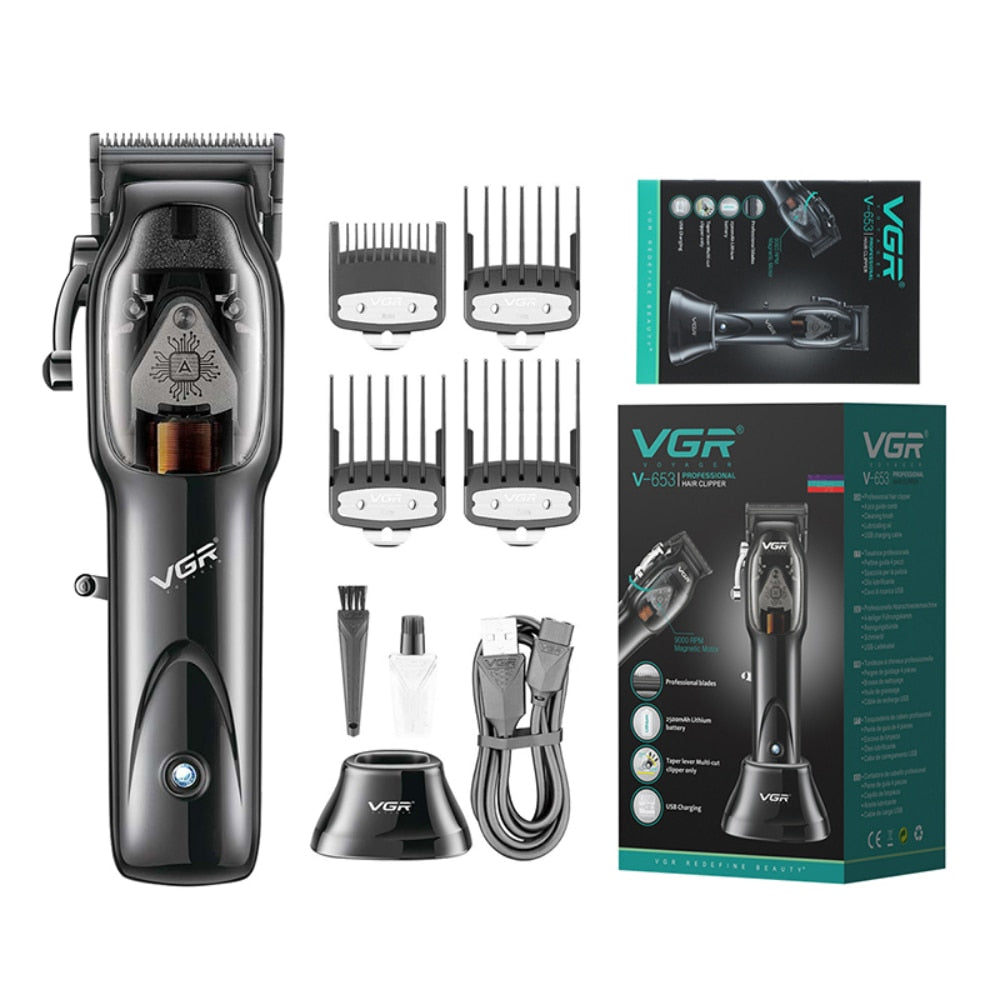 VGR Hair Clipper Professional Hair Cutting Machine Cordless Hair Trimmer Electric Barber Haircut Machine Trimmer for Men V-653 - HAB - Hair And Beauty