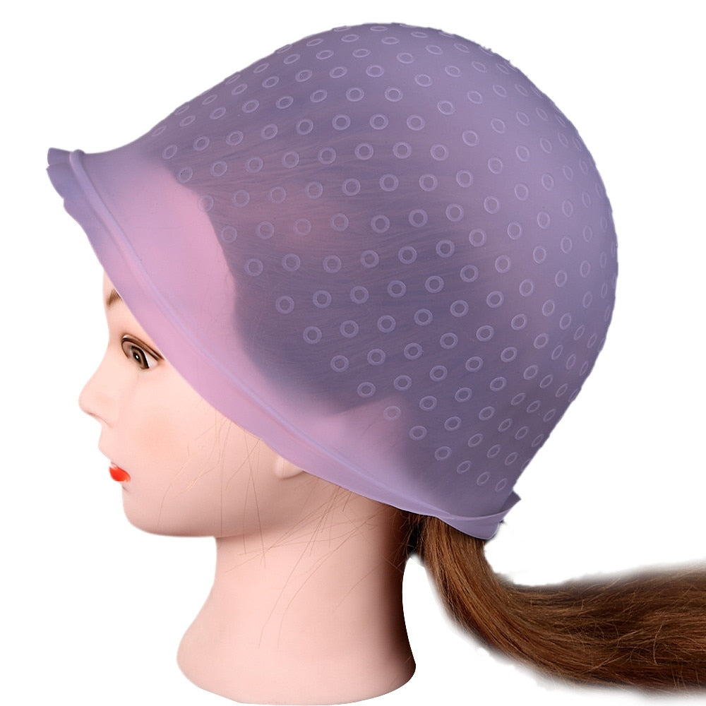 Reusable Silicone Coloring Highlighting Dye Cap Safety Breathable Hook - HAB - Hair And Beauty