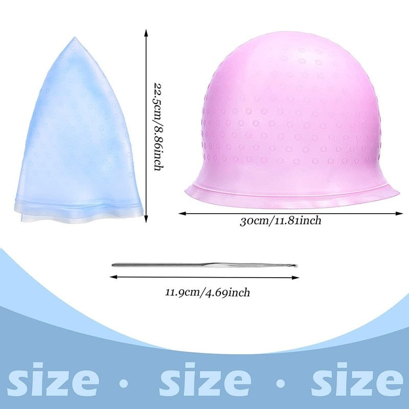 Reusable Silicone Coloring Highlighting Dye Cap Safety Breathable Hook - HAB - Hair And Beauty