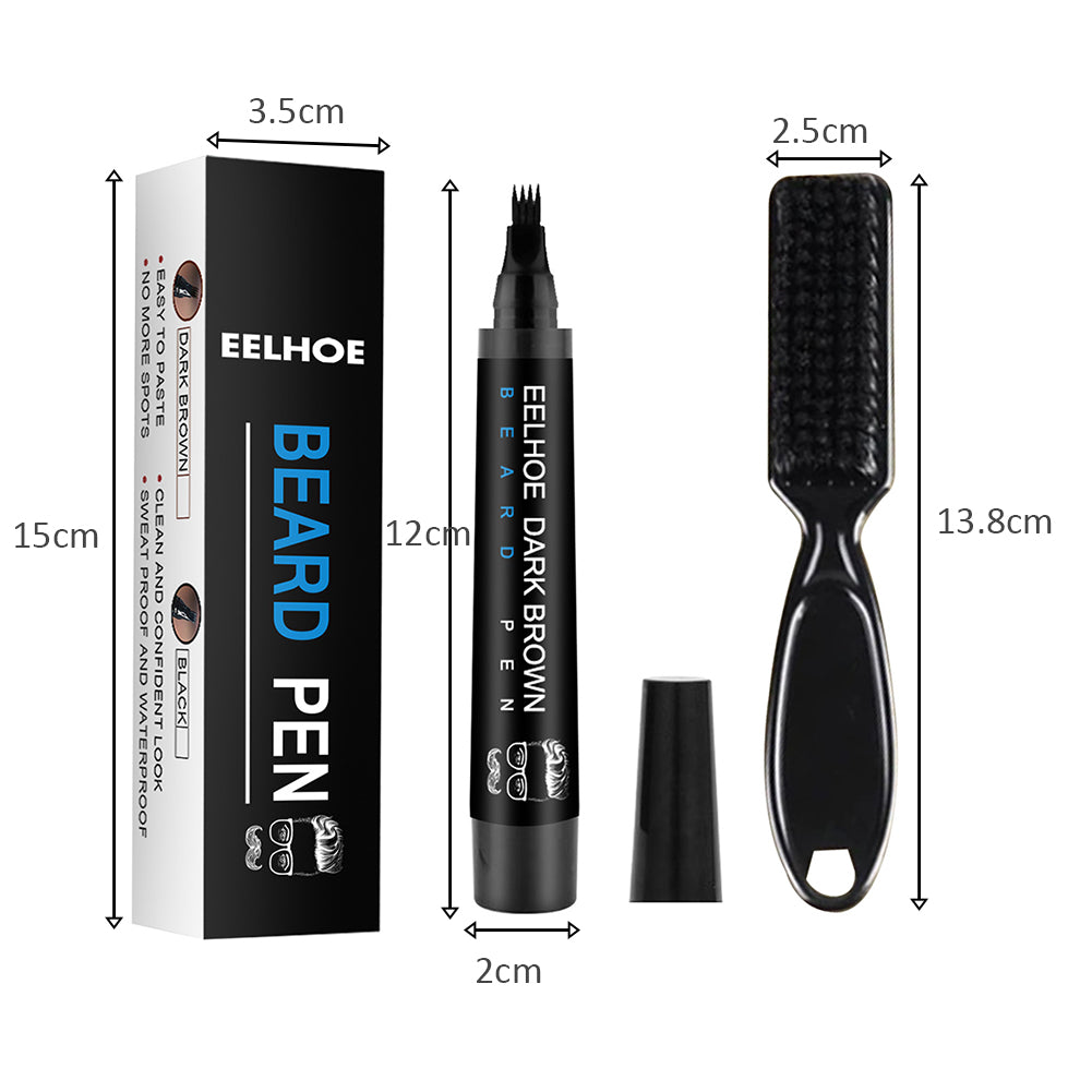 Beard Filling Pen Kit Barber Pencil With Brush Salon Eyebrow Male Hair Facial Tool Engraving Shape Repair Mustache Styling Pen - HAB - Hair And Beauty