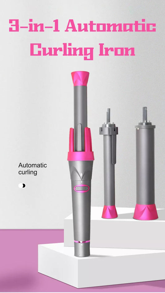 3 IN 1 Curling Iron Multifunctional Head Changer LCD Hair Curler - HAB - Hair And Beauty