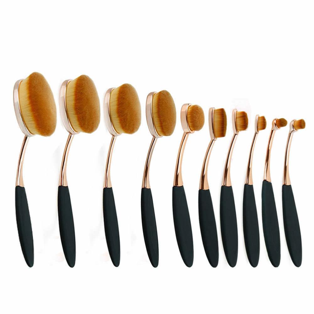 Beauty Experts Set of 10 Oval Beauty Brushes - HAB 