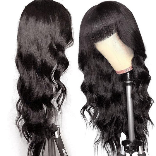 Body Wave Human Hair Wig with Bang - HAB 