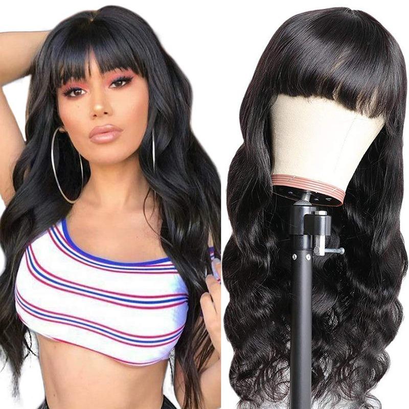 Body Wave Human Hair Wig with Bang - HAB 