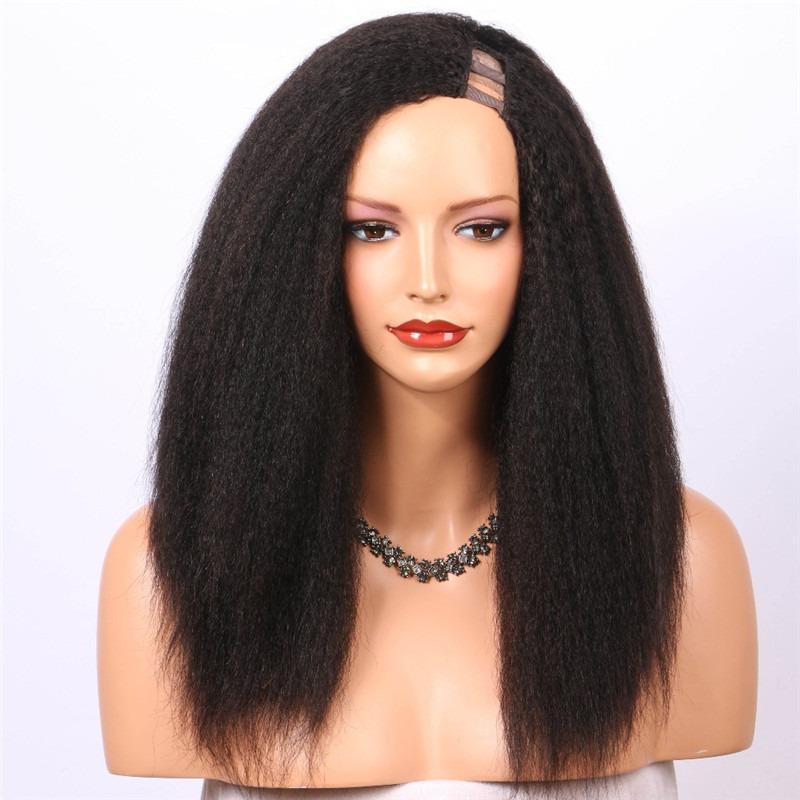 Kinky Straight U part Human Hair Wigs - HAB 