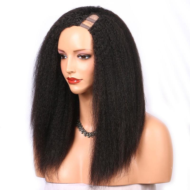 Kinky Straight U part Human Hair Wigs - HAB 