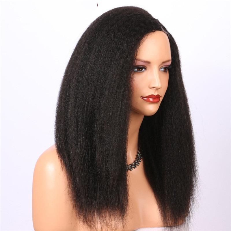 Kinky Straight U part Human Hair Wigs - HAB 