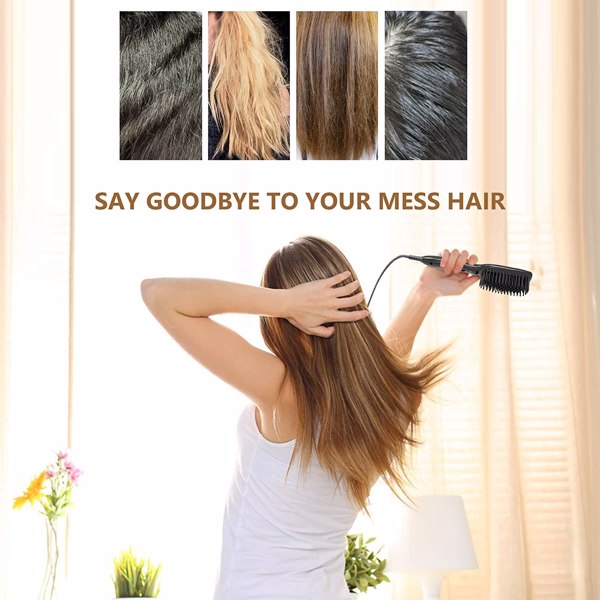 Hair Straightener Brush Hair Styler Electric Hot Comb - HAB 