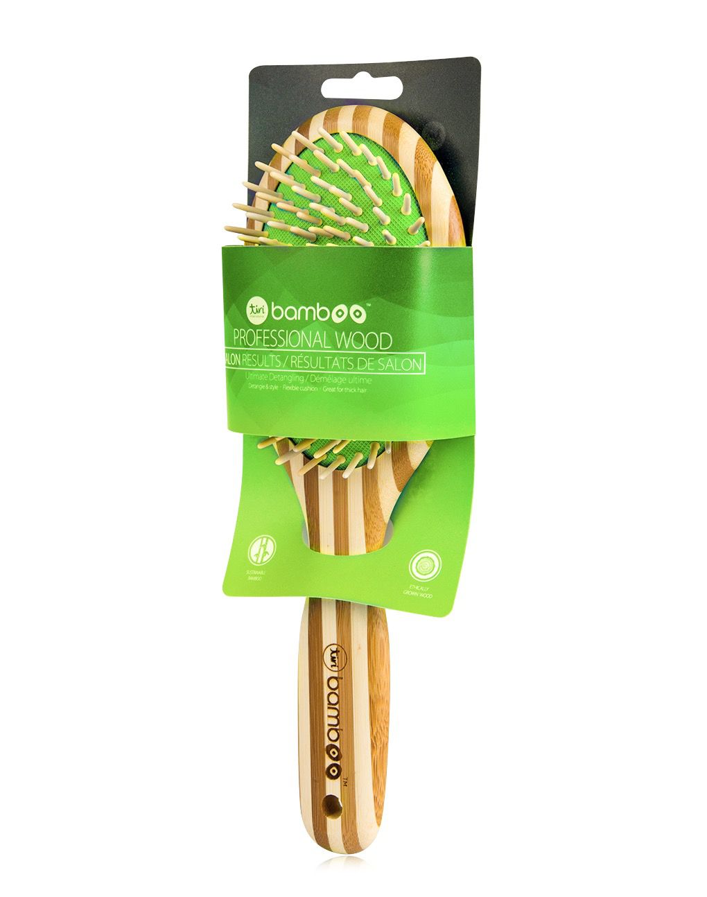 TiriPro Bamboo Hair Brush with Massaging Acupressure Bristles - HAB 