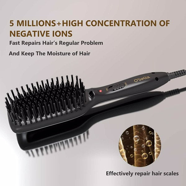 Hair Straightener Brush Hair Styler Electric Hot Comb - HAB 