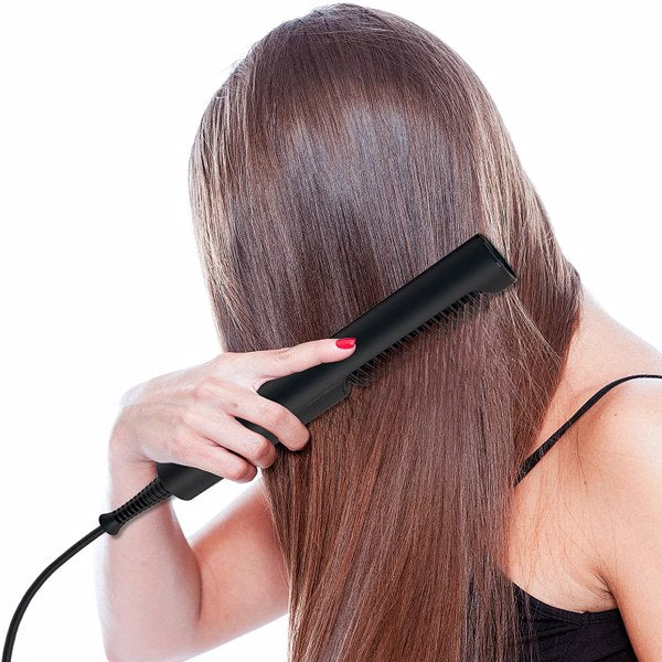 Hair Straightener Brush Ionic Ceramic Iron Straightening Hot Comb - HAB 