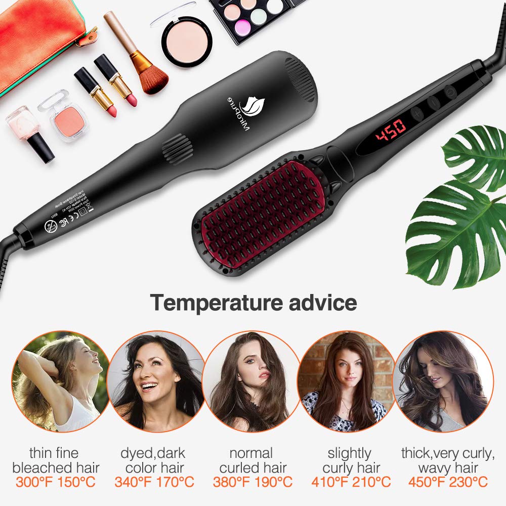 Miropure Enhanced Hair Straightener Brush with Anti-Scald - HAB 