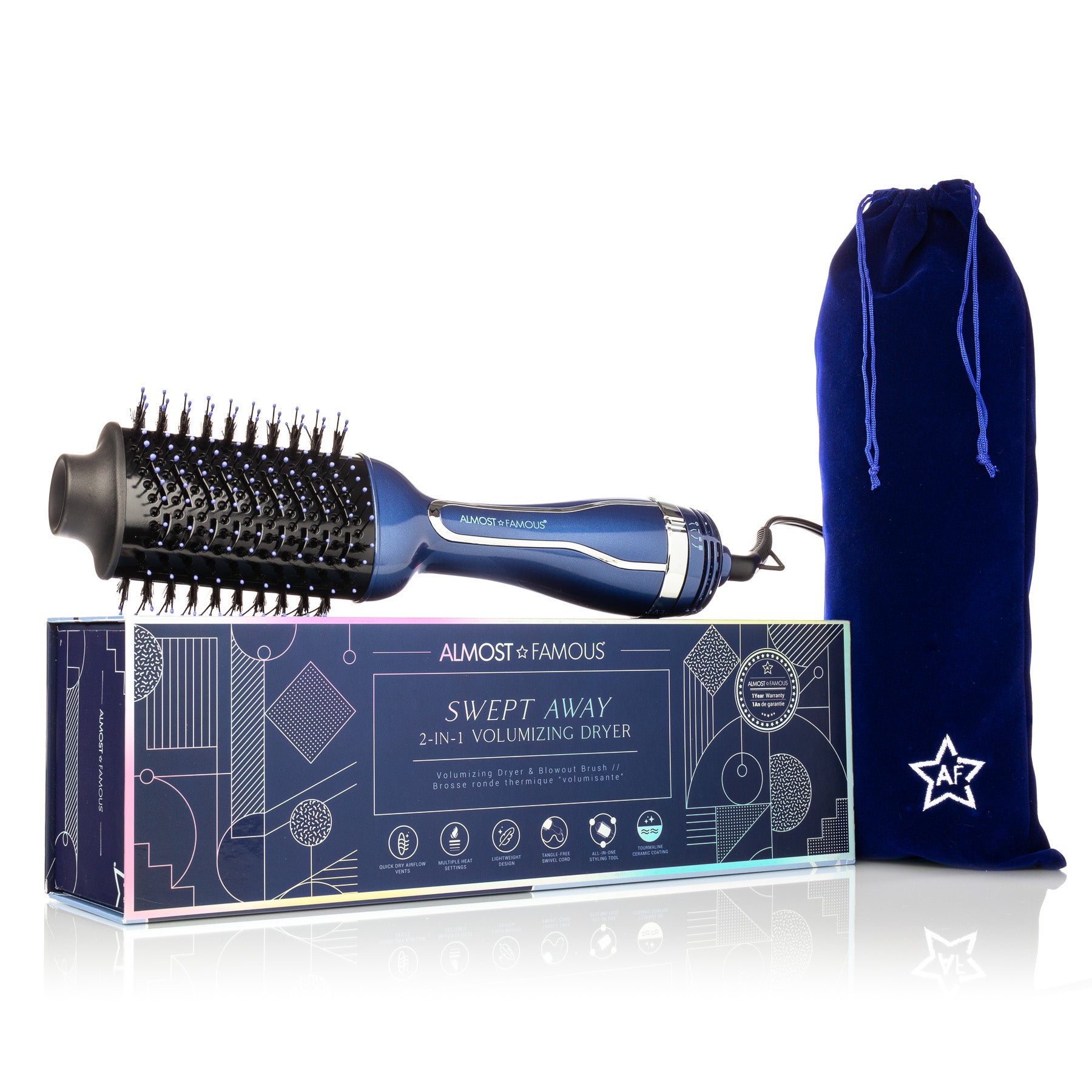 AF Swept Away 2inOne Volumizing Dryer Blowout Brush - Night Fever - HAB 