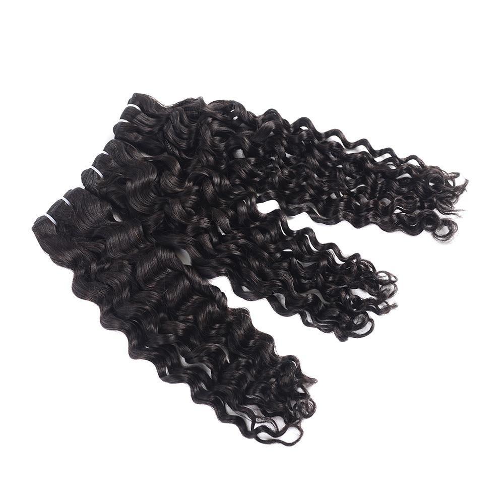 Super Double Drawn Water Wave Hair Bundles With Closure Pre Plucked - HAB 